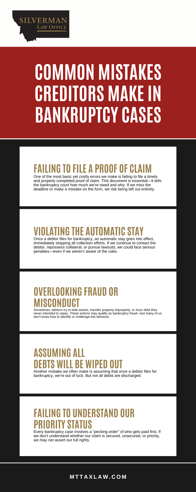 Common Mistakes Creditors Make In Bankruptcy Cases Infographic